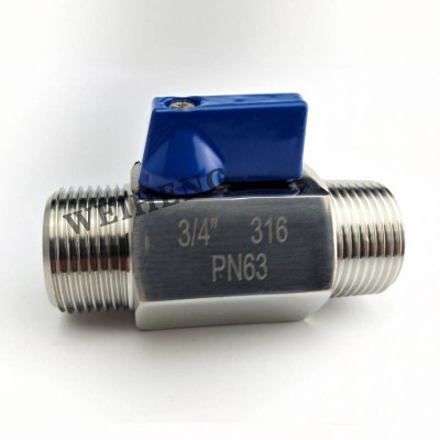 1/8"-1.0" Stainless Steel Mini Ball Valve Male To Male Threaded Connection Handle Air Compressor Valves