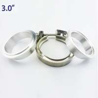 3" stainless steel V-band hose clamps with male female aluminum flange kit