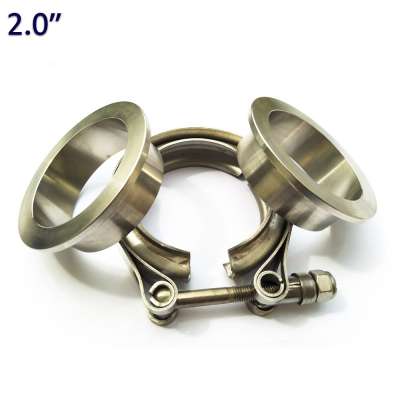 2.0 inch stainless steel v band clamp and flanges turbo kit