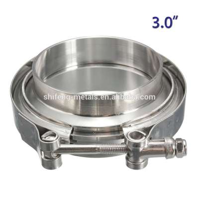 3'' V band clamp with flat flange assembly