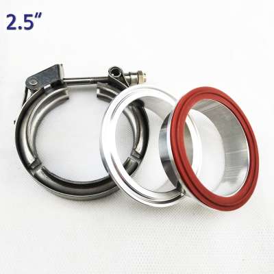 2.5" Quick Release Latch V Band Clamp with aluminum flanges rubber seal ring Kits