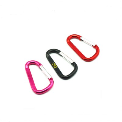 Aluminum Alloy Colorful D Carabiner Spring Snap Hook