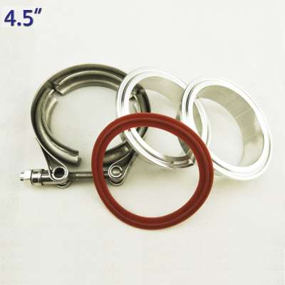 4.5"ss 304 V band clamp with aluminum male and female flanges kit